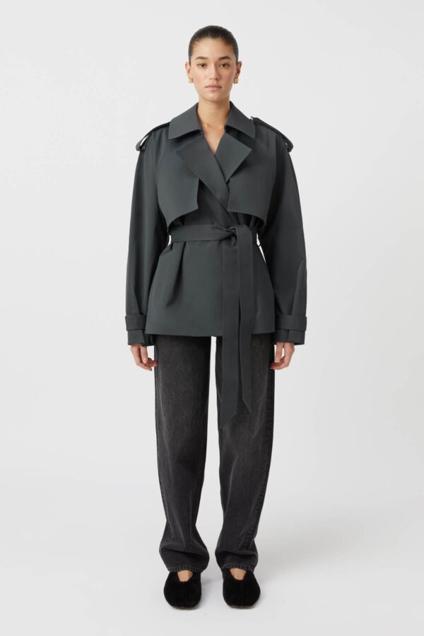 Menora Trench Jacket Charcoal