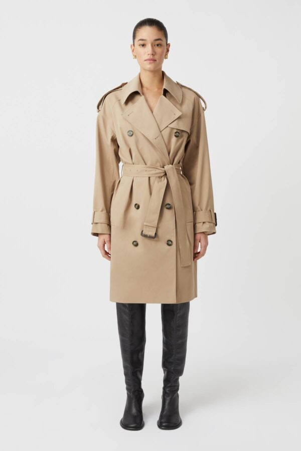 Hyacinth Classic Knee Length Trench Beige